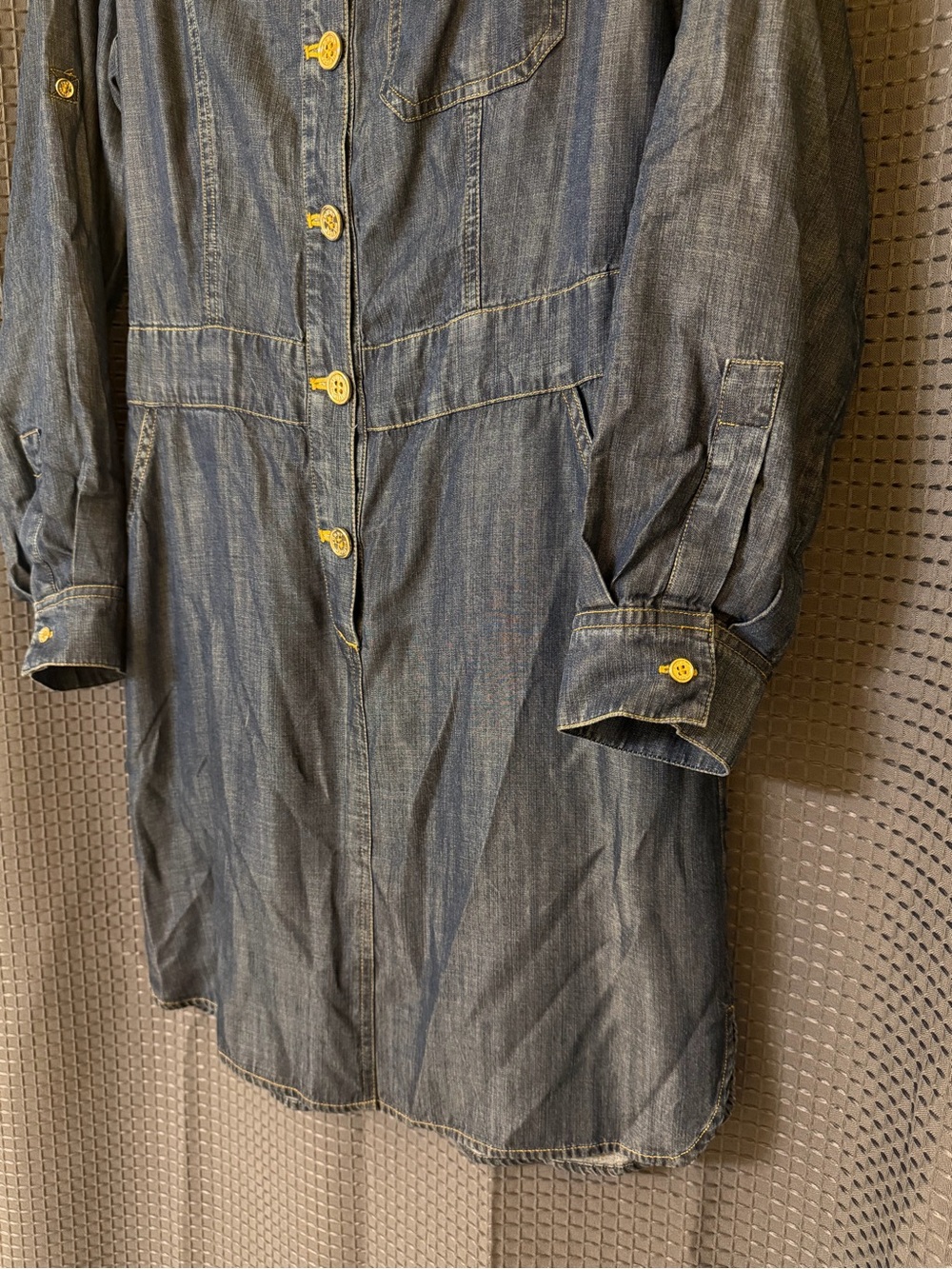 Tommy Hilfiger Denim Shirt Dress with Gold Buttons - Picture 3 of 6